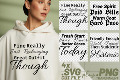4x Sarcastic Quotes SVG Cricut Cut File Design Shirt Product Image 1