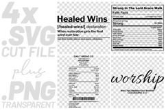 4x Christian Quotes Healed Wins SVG Cut Files Daily Bread Co Product Image 1