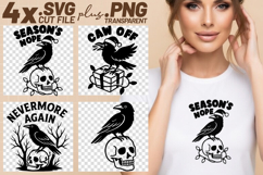 4x Seasons Nope Caw Off Nevermore Crow SVG Cut Files Shirt Product Image 1