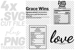 4x Christian Quotes Grace Wins Love Mercy SVG Cut Files Soul Product Image 1