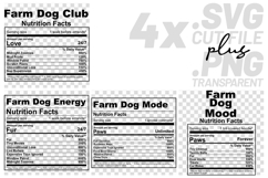 4x Funny Quotes Farm Dog Club Energy Mode Mood SVG Cut Files Product Image 1