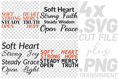 4x Soft Heart Strong Faith Joy SVG Cut Files Cricut Product Image 1