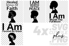 4x Motivational Quotes Worth Quiet SVG Cut Files Afro Product Image 1