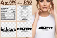 4x Christian Quotes Believe Brave Heart SVG Cut Files Faith Product Image 1