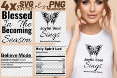4x Religious Quotes Blessed SVG Cut Files Believe Mode Grace Product Image 1