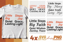 4x Little Steps Big Prayer Mercy Faith SVG Cut Files Cricut Product Image 1