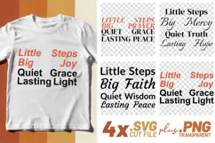 4x Little Steps Big Prayer Mercy Faith SVG Cut Files Cricut Product Image 1
