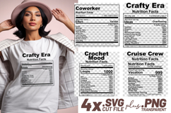 4x Nutrition Facts Coworker Crafts Cruise SVG File Shirt Product Image 1
