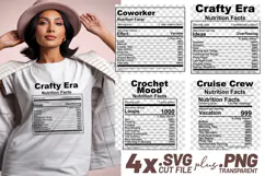 4x Nutrition Facts Coworker Crafts Cruise SVG File Shirt Product Image 1