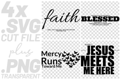 4x Christian Faith Blessed SVG Cut Files Jesus Mercy Quotes Product Image 1