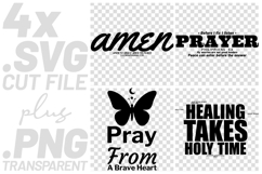 4x Christian Quotes Amen To Grace SVG Cut Files Healing Time Product Image 1