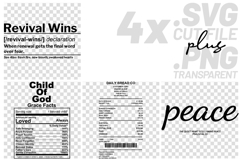 4x Religious Quotes Revival Wins SVG Cut Files Peace T Shirt Product Image 1
