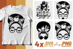 4x Teacher Designs SVG Cut Files Cricut Sublimation Shirt Product Image 1