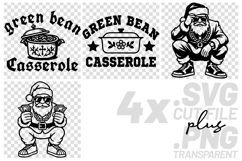 4x Green Bean Casserole Funny Santa SVG Cut Files Shirt Product Image 1