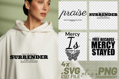 4x Christian Quotes Mercy Is Never Late SVG Cut Files DIY Product Image 1