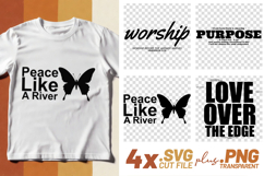 4x Christian Quotes Worship Purpose SVG Cut Files DIY Peace Product Image 1