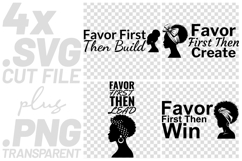 4x Motivational Quotes Favor First SVG Cut Files Afro Product Image 1
