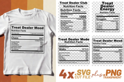 4x Funny Quotes Treat Dealer Club Nutrition Facts SVG Product Image 1