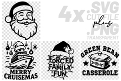 4x Funny Christmas Cruise Forced Family SVG Cut Files Shirt Product Image 1