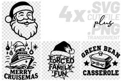 4x Funny Christmas Cruise Forced Family SVG Cut Files Shirt Product Image 1