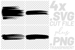 4x Brush Stroke SVG Distressed PNG EPS Cut Files Cricut Art Product Image 1