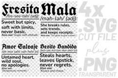 4x Fresita Mala Amor Salvaje Latina Definition SVG Files Product Image 1