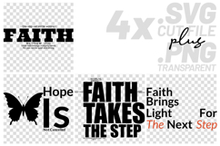 4x Christian Quotes Faith Hope SVG Cut Files Butterfly Step Product Image 1