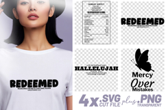 4x Christian Quotes Redeemed Hallelujah SVG Cut Files Mercy Product Image 1