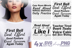 4x Teacher Quotes Read Aloud Teacher Tired SVG Cut Files Product Image 1