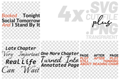4x Bookish Quotes One More Chapter Real Life Wait SVG Cut Product Image 1