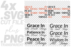 4x Grace Small Things Hard Things Peace SVG Cut Files Cricut Product Image 1