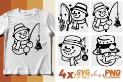 4x Snowman Fishing Candy Cane Coffee Cup SVG Cut Files Shirt Product Image 1