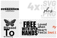 4x Christian Quotes Surrender Peace SVG Cut Files DIY Craft Product Image 1
