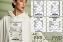 4x Gym Receipts Fitness Enthusiasts SVG Cut Files Cricut Product Image 1