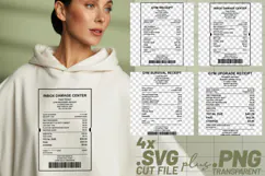 4x Gym Receipts Fitness Enthusiasts SVG Cut Files Cricut Product Image 1