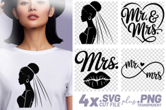 4x Wedding SVG Bride Mr Mrs Heart Cut Files Cricut PNG Product Image 1