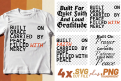 4x Built On Faith Carried By Peace SVG Cut Files Cricut Art Product Image 1