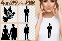 4x Wedding SVG Bride Groom Dove PNG EPS Cut Files Cricut Product Image 1