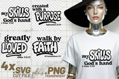 4x Christian My Skills Gods Hand Faith SVG Cut Files Shirt Product Image 1