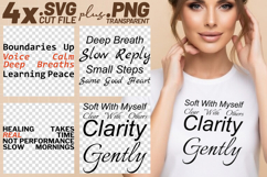 4x Inspirational Quotes Deep Breath Small Steps SVG Cut Product Image 1