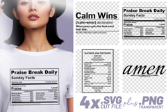 4x Christian Quotes Calm Wins SVG Cut Files Amen Product Image 1