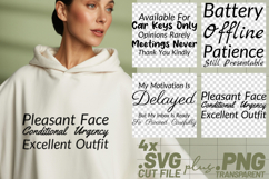 4x Sarcastic Quotes Battery Offline Inbox Ready SVG Cut Product Image 1
