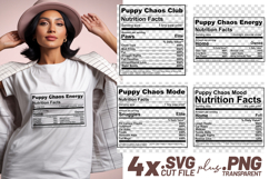 4x Funny Quotes Puppy Chaos Club Mode Mood Dog SVG Cut Files Product Image 1