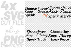 4x Choose Favor Grace Hope Joy Speak Peace SVG Cut Files Product Image 1