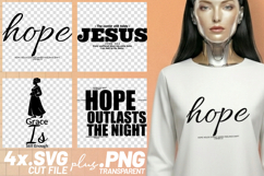 4x Christian Hope Jesus Grace SVG Bundle PNG EPS Faith Quote Product Image 1