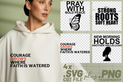 4x Christian Quotes Pray Bold Peace SVG Cut Files Cricut Product Image 1