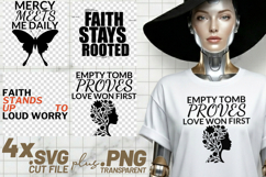 4x Christian Quotes Faith Mercy SVG Cut Files Empty Tomb Product Image 1