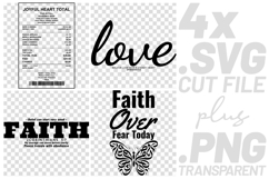 4x Christian Quotes Faith Love SVG Cut Files Fear Today Product Image 1