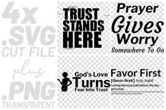 4x Religious Quotes Favor First SVG Cut Files Trust Art Tee Product Image 1