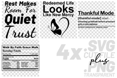 4x Inspirational Quotes Redeemed SVG Cut Files Thankful Mode Product Image 1